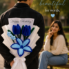 Handmade Blue Tulip & Lily Pipe Cleaner Flower Bouquet with Birthday Greeting Card | Cute Gift Bouquet for Birthday & Anniversary
