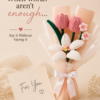 Handmade Pink Tulip & White Lily Pipe Cleaner Flower Bouquet | Premium Chenille Flower Bouquet for Birthday, Anniversary, Valentine's Day & Proposal