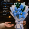 Handmade Blue Tulip & Lily Pipe Cleaner Flower Bouquet | Premium Chenille Artificial Flower Bouquet for Birthday, Anniversary, Valentine's Day & Home Decor