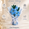 Handmade Blue Tulip & Lily Pipe Cleaner Flower Bouquet | Premium Chenille Artificial Flower Bouquet for Birthday, Anniversary, Valentine's Day & Home Decor