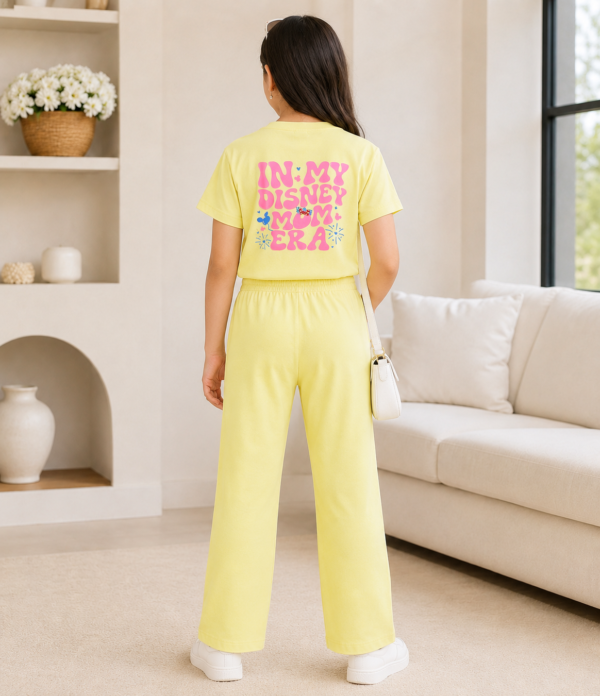 Girls Disney Printed Cotton T-Shirt & Palazzo Co-Ord Set | Casual Summer Wear for Girls