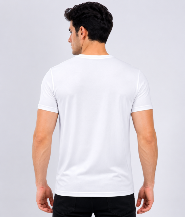 Men's Premium Cotton Plain White T-Shirt Regular Fit Round Neck Casual Wear