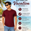 Men's Maroon Cotton T-Shirt Regular Fit Round Neck Casual Plain Tee