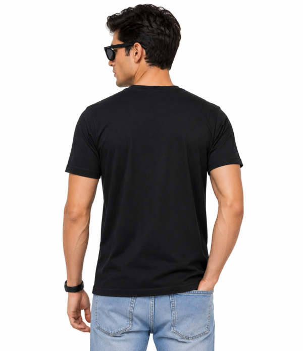 Men's Black Cotton T-Shirt Regular Fit Round Neck Casual Plain T-Shirt