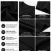 Men's Black Cotton T-Shirt Regular Fit Round Neck Casual Plain T-Shirt