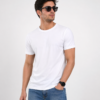 Men's White Cotton T-Shirt Regular Fit Round Neck Casual Plain T-Shirt