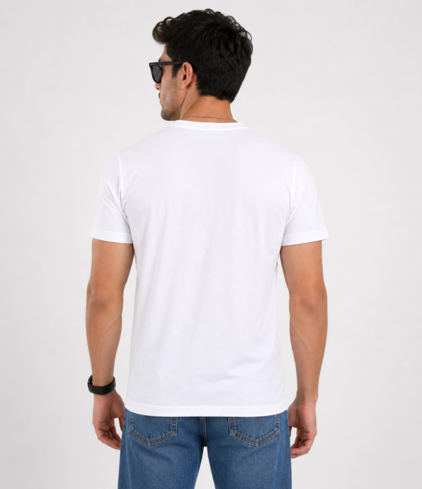 Men's White Cotton T-Shirt Regular Fit Round Neck Casual Plain T-Shirt
