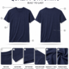 Men's Navy Blue Cotton T-Shirt Regular Fit Round Neck Casual Plain Tee
