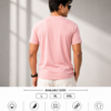 Men's Baby Pink Cotton T-Shirt Regular Fit Round Neck Casual Plain Tee