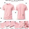Men's Baby Pink Cotton T-Shirt Regular Fit Round Neck Casual Plain Tee
