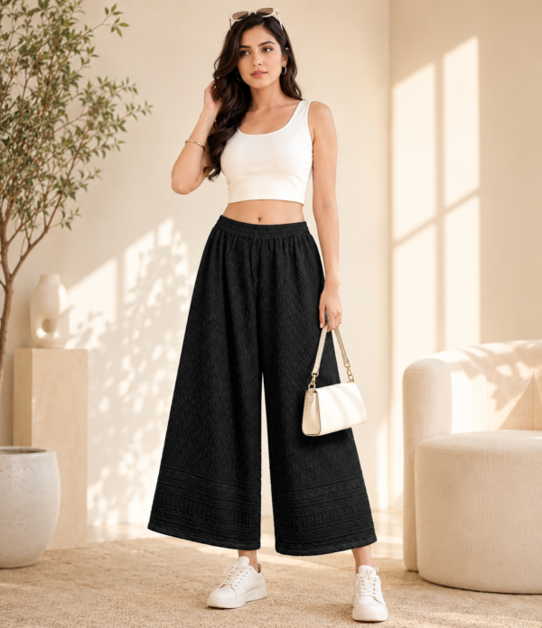 Girls Embroidered Palazzo Pants | Stylish Wide Leg Palazzo for Girls