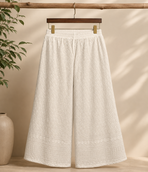 Girls Embroidered Palazzo Pants | Stylish Wide Leg Palazzo for Girls