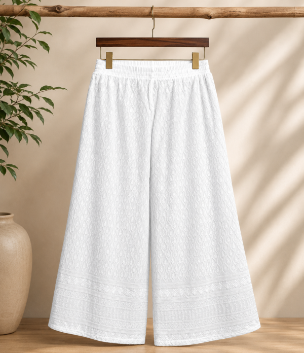 Girls Embroidered Palazzo Pants | Stylish Wide Leg Palazzo for Girls