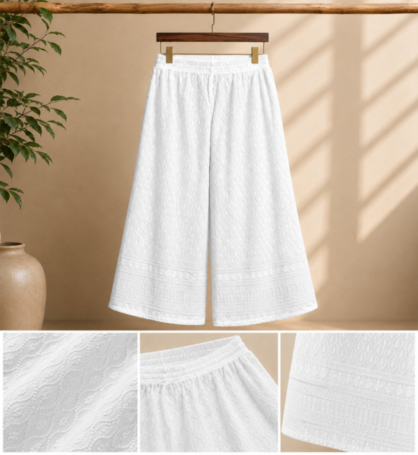 Girls Embroidered Palazzo Pants | Stylish Wide Leg Palazzo for Girls