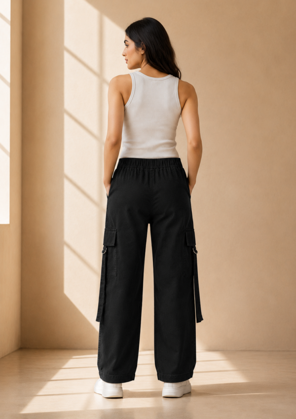 Girls Wide Leg Cargo Pants | Trendy High Waist Cargo Trousers for Girls Casual Wear