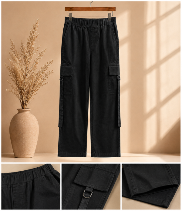 Girls Wide Leg Cargo Pants | Trendy High Waist Cargo Trousers for Girls Casual Wear