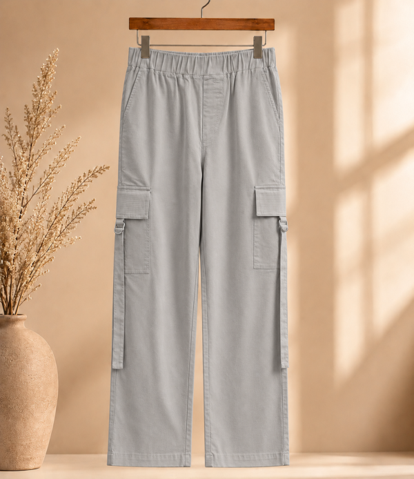 Girls Wide Leg Cargo Pants | Trendy High Waist Cargo Trousers for Girls Casual Wear