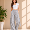 Girls Wide Leg Cargo Pants | Trendy High Waist Cargo Trousers for Girls Casual Wear