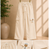 Girls Wide Leg Cargo Pants | Stylish Cotton Blend Palazzo Cargo Trousers for Girls