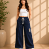 Girls Wide Leg Cargo Pants | Stylish Cotton Blend Palazzo Cargo Trousers for Girls