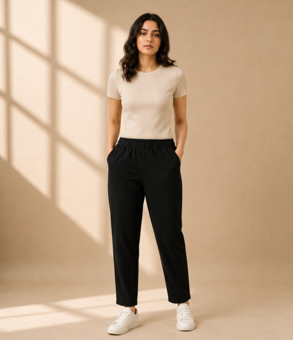 Women Solid Cigarette Pants | Stretchable Casual Ankle Length Cigaar Pants for Women & Girls