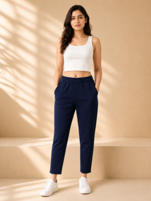 Women Solid Cigarette Pants | Stretchable Casual Ankle Length Cigaar Pants for Women & Girls