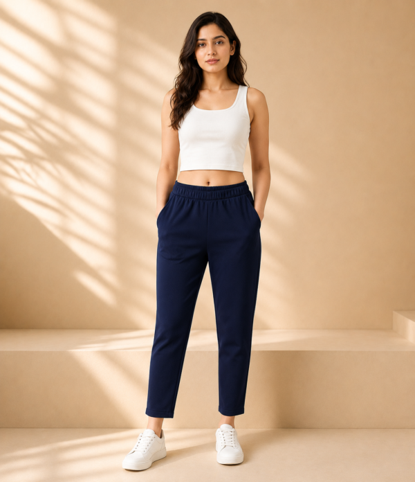 Women Solid Cigarette Pants | Stretchable Casual Ankle Length Cigaar Pants for Women & Girls