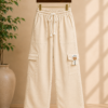Girls Wide Leg Cargo Pants | Stylish Cotton Blend Palazzo Cargo Trousers for Girls