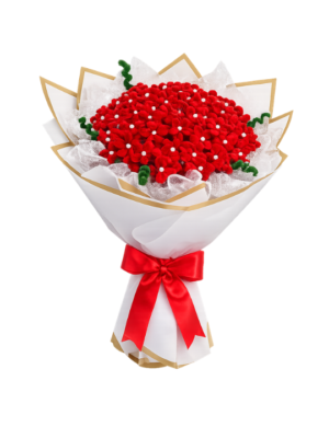 Handmade Red Baby's Breath Pipe Cleaner Flower Bouquet | Premium Chenille Artificial Flower Bouquet for Anniversary, Valentine's Day, Birthday & Home Decor