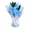 Handmade Blue Tulip & Lily Pipe Cleaner Flower Bouquet | Premium Chenille Artificial Flower Bouquet for Birthday, Anniversary, Valentine's Day & Home Decor
