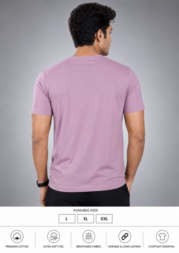 Men's Dusty Pink Cotton T-Shirt Regular Fit Round Neck Casual Plain Tee