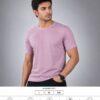Men's Dusty Pink Cotton T-Shirt Regular Fit Round Neck Casual Plain Tee