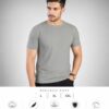 Men's Light Grey T-Shirt | Regular Fit Round Neck Half Sleeve