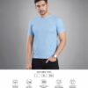 Men's Sky Blue T-Shirt Regular Fit Round Neck Casual Wear
