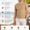 Men's Beige T-Shirt Regular Fit Round Neck Casual Wear