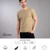 Men's Beige T-Shirt Regular Fit Round Neck Casual Wear