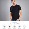 Men's Black T-Shirt Regular Fit Round Neck Casual Wear