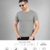 Men's Light Grey T-Shirt | Regular Fit Round Neck Half Sleeve