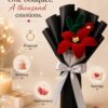 Handmade Red Lily Pipe Cleaner Flower Bouquet | Premium Chenille Flower Bouquet for Valentine's Day, Anniversary, Birthday & Speechless Confessions