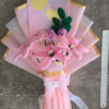 Handmade Pink Lily Flower Bouquet | Friendship Day Forever Flower Gift | Pipe Cleaner Bouquet with Greeting Card