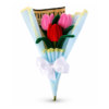 Handmade Pipe Cleaner Tulip Bouquet | 3 Stem Artificial Flower Bouquet with Premium Blue Wrap | Forever Gift & Home Decor