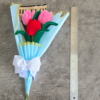 Handmade Pipe Cleaner Tulip Bouquet | 3 Stem Artificial Flower Bouquet with Premium Blue Wrap | Forever Gift & Home Decor