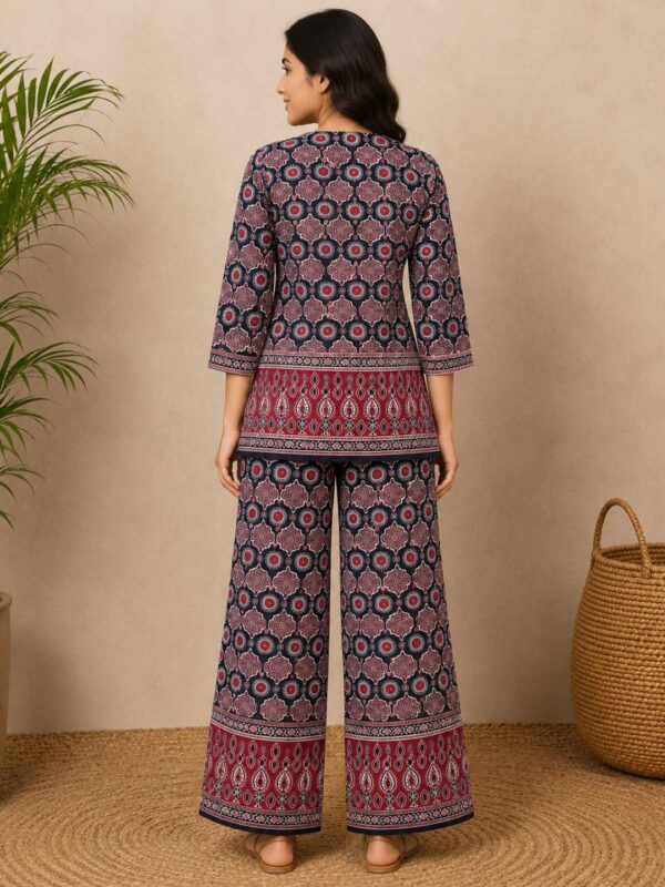 Women's Printed Kurti Palazzo Co-Ord Set | Ethnic Two Piece Casual, Office & Daily Wear Set