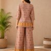 Women's Geometric Printed Kurti Palazzo Co-Ord Set | Ethnic Two Piece Casual Wear