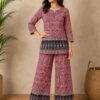 Women's Printed Kurti Palazzo Co-Ord Set | Ethnic Two Piece Casual, Office & Daily Wear Set