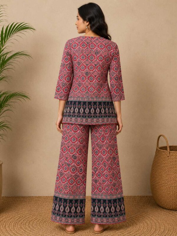 Women's Printed Kurti Palazzo Co-Ord Set | Ethnic Two Piece Casual, Office & Daily Wear Set
