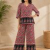 Women's Floral Printed Kurti Palazzo Co-Ord Set | Stylish Ethnic Two Piece Set for Casual & Daily Wear