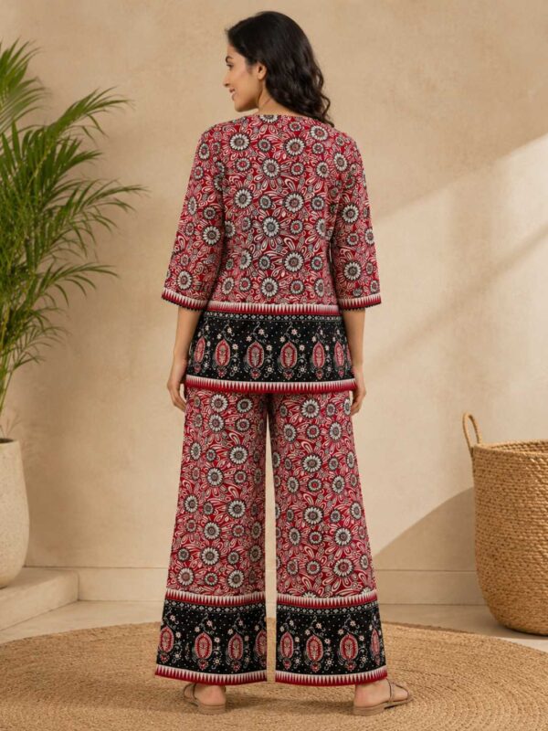 Women's Floral Printed Kurti Palazzo Co-Ord Set | Stylish Ethnic Two Piece Set for Casual & Daily Wear