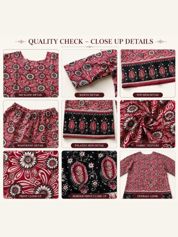 Women's Floral Printed Kurti Palazzo Co-Ord Set | Stylish Ethnic Two Piece Set for Casual & Daily Wear