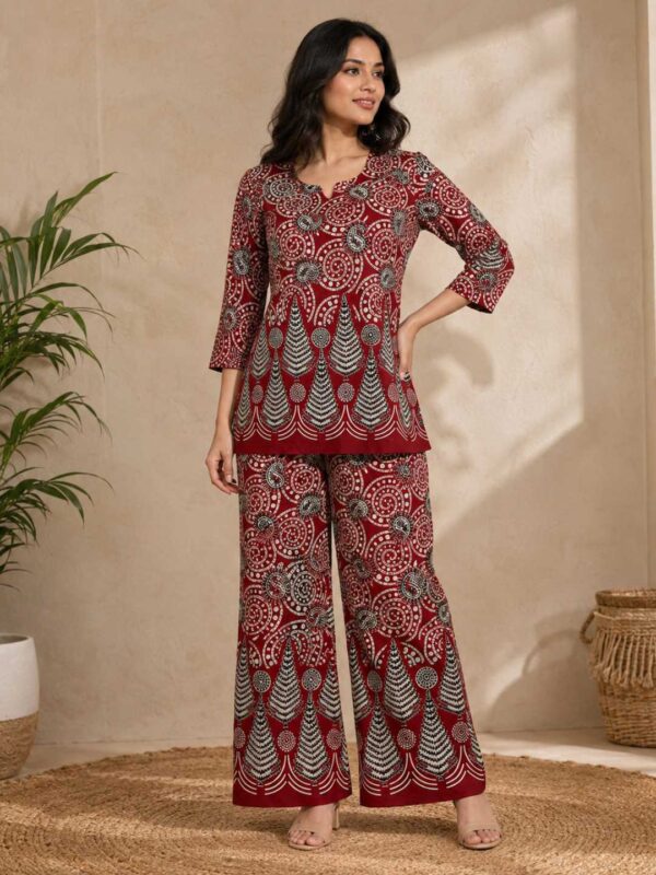 Women's Printed Kurti Palazzo Co-Ord Set | Ethnic Co-Ord Set for Casual & Daily Wear